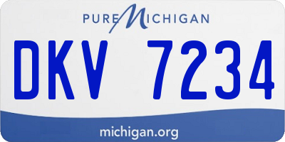 MI license plate DKV7234
