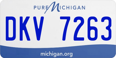 MI license plate DKV7263