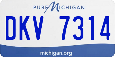 MI license plate DKV7314