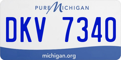 MI license plate DKV7340