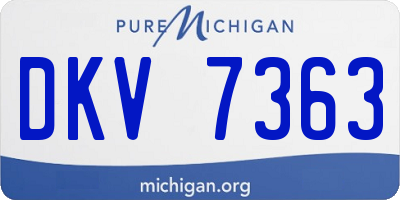 MI license plate DKV7363