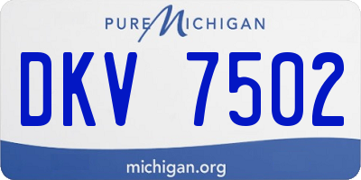 MI license plate DKV7502