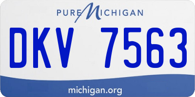 MI license plate DKV7563