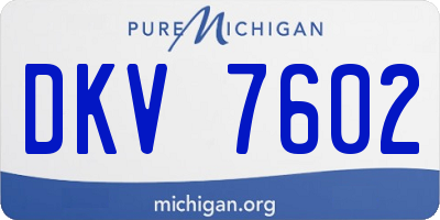 MI license plate DKV7602