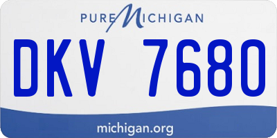 MI license plate DKV7680