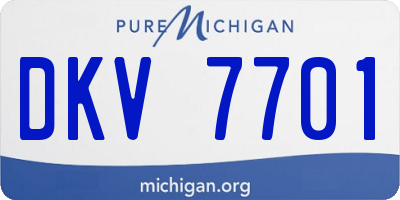 MI license plate DKV7701