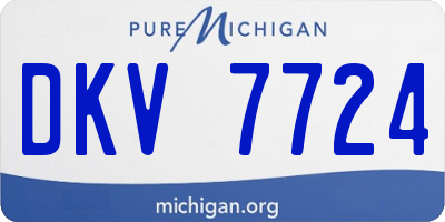 MI license plate DKV7724