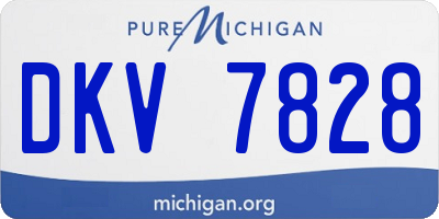 MI license plate DKV7828