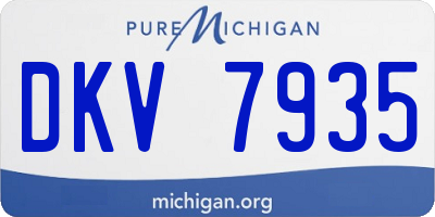 MI license plate DKV7935