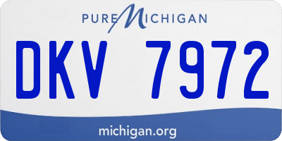 MI license plate DKV7972