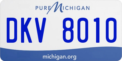MI license plate DKV8010