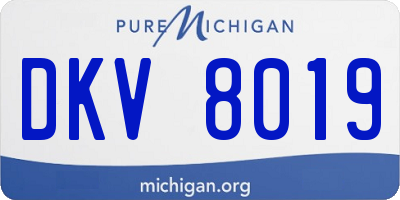 MI license plate DKV8019