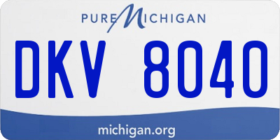 MI license plate DKV8040