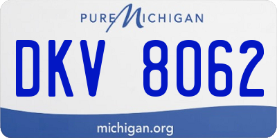 MI license plate DKV8062