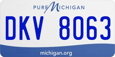 MI license plate DKV8063