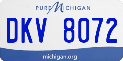 MI license plate DKV8072