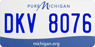 MI license plate DKV8076