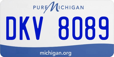 MI license plate DKV8089