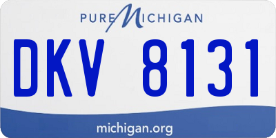 MI license plate DKV8131