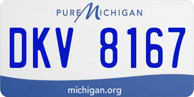 MI license plate DKV8167