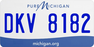 MI license plate DKV8182