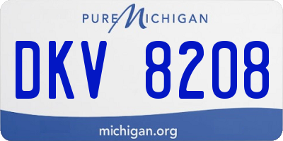 MI license plate DKV8208