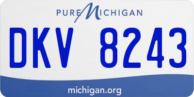 MI license plate DKV8243