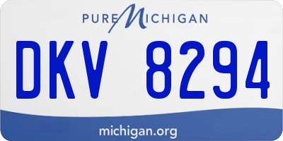 MI license plate DKV8294