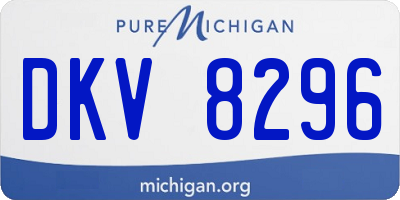MI license plate DKV8296
