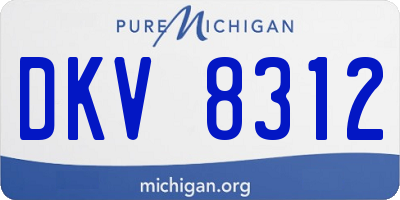 MI license plate DKV8312