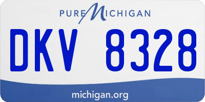 MI license plate DKV8328