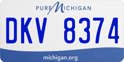 MI license plate DKV8374