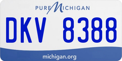 MI license plate DKV8388