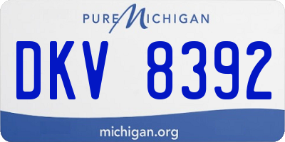 MI license plate DKV8392