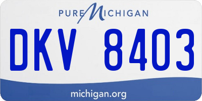 MI license plate DKV8403
