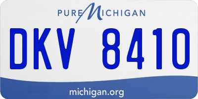 MI license plate DKV8410