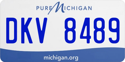 MI license plate DKV8489