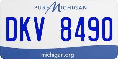 MI license plate DKV8490