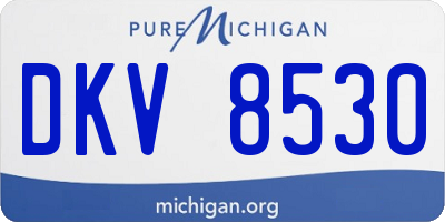 MI license plate DKV8530