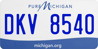 MI license plate DKV8540