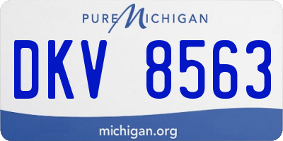 MI license plate DKV8563