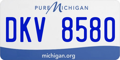 MI license plate DKV8580