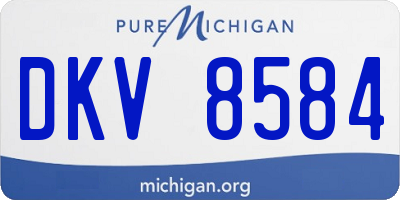 MI license plate DKV8584