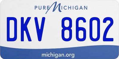 MI license plate DKV8602