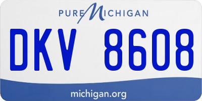 MI license plate DKV8608