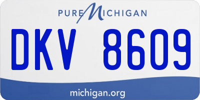 MI license plate DKV8609