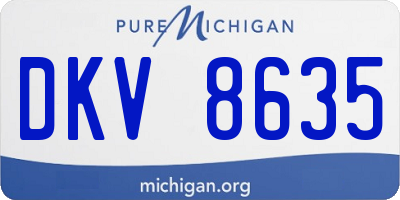 MI license plate DKV8635
