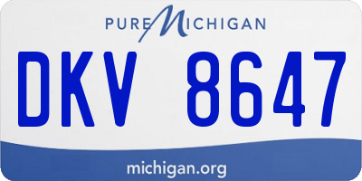 MI license plate DKV8647