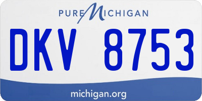 MI license plate DKV8753