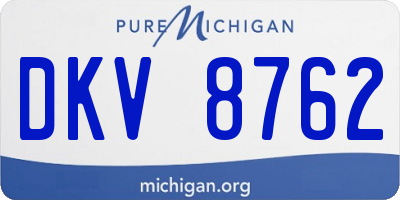 MI license plate DKV8762